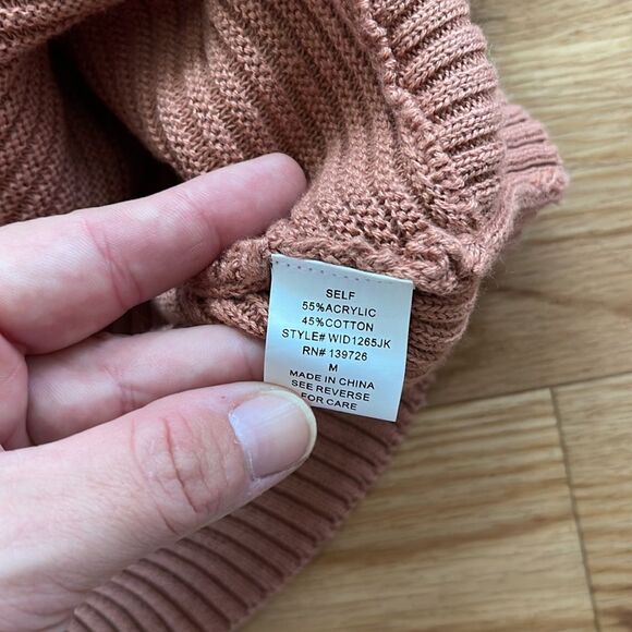 Kittenish Womens Knit Wrap Sweater Dress Medium Mauve Brighton Balloon Sleeve - Picture 7 of 7